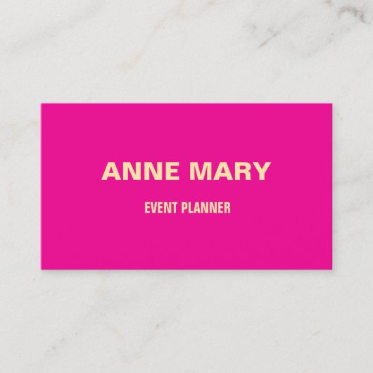 Carte De Visite Neon Pink Beige Modern Manager (Devant)