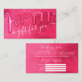 Carte De Visite Neon Pink épais Parties scintillant Drift Certific (Devant / Derrière)