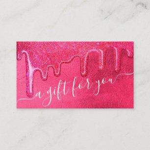 Carte De Visite Neon Pink épais Parties scintillant Drift Certific