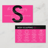 Carte De Visite Neon Pink Post Body Sculpting Aftercare (Devant / Derrière)