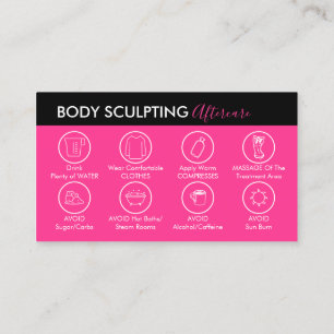 Carte De Visite Neon Pink Post Body Sculpting Aftercare