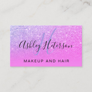 Carte De Visite Néon pourpre de parties scintillantes de rose de