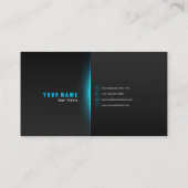 Carte De Visite Neon professionnel moderne bleu clair (Dos)