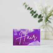 Carte De Visite Neon & Purple Smople Cheveux (Debout devant)