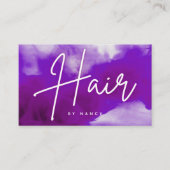 Carte De Visite Neon & Purple Smople Cheveux (Devant)