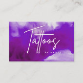 Carte De Visite Néon & Purple Tabouret Artiste de tatouage (Devant)
