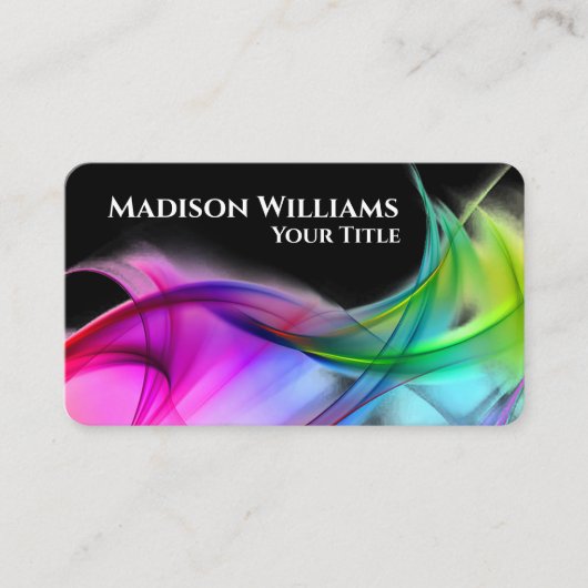 Carte De Visite Neon Rainbow Abstract Design (Devant)