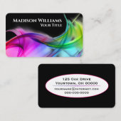 Carte De Visite Neon Rainbow Abstract Design (Devant / Derrière)