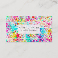 Neon rose arc-en-ciel Aquarelle Triangles Motif