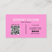 Carte De Visite Neon Rose Black Brow Technicien Beauté (Dos)