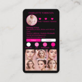 Carte De Visite Neon Rose maquillage beauté Social Media Influence (Devant)