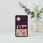 Carte De Visite Neon Rose maquillage beauté Social Media Influence (Debout devant)