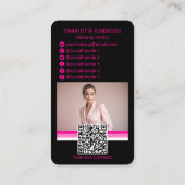 Carte De Visite Neon Rose maquillage beauté Social Media Influence (Dos)