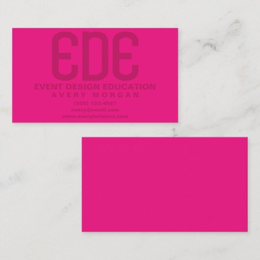 Carte De Visite Néon rose minimal (Devant / Derrière)