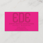 Carte De Visite Néon rose minimal (Devant)