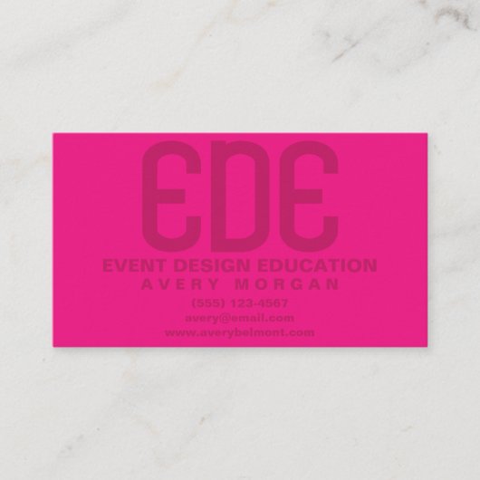 Carte De Visite Néon rose minimal (Devant)