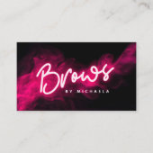 Carte De Visite Neon rose moderne et Fumée Microblading/Shaping (Devant)