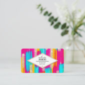 Carte De Visite Neon rose Turquoise Jaune Parties scintillant or P (Debout devant)