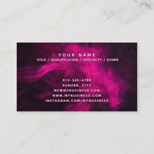 Carte De Visite Neon & Smoke Modern (Dos)