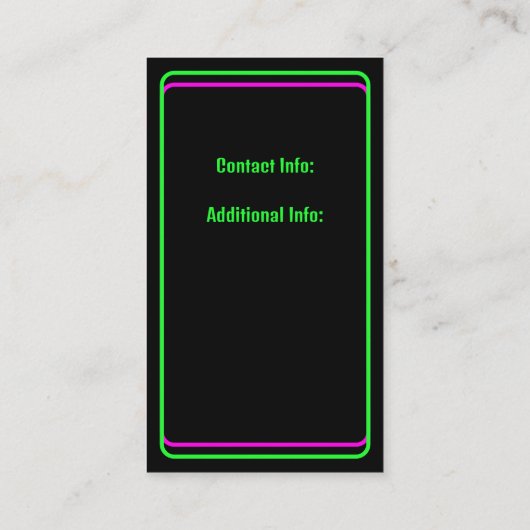 Carte De Visite Neon Sound (Dos)