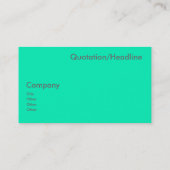Carte De Visite Neon Turquoise (Dos)