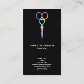 Carte De Visite Neon Unicorn Holographe coiffeuse (Dos)