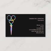 Carte De Visite Neon Unicorn Holographe coiffeuse (Dos)