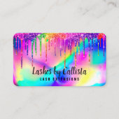 Carte De Visite Neon Unicorn Holographic Parties scintillant Lashe (Devant)