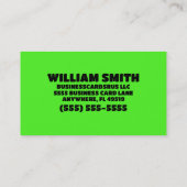 Carte De Visite Néon vert mécanique diesel (Dos)