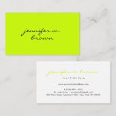 Carte De Visite Néon vert simple (Devant / Derrière)