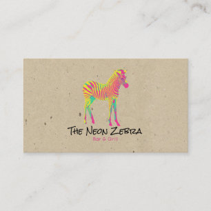Carte De Visite Neon Zebra Baby Animal Psychedelic Funky Retro