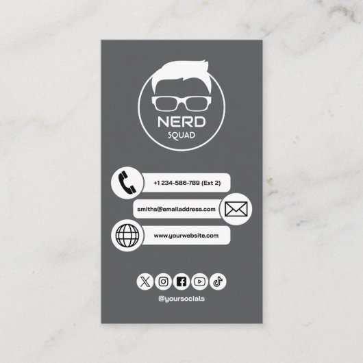 Carte de visite nerd de tech informatique (Devant)