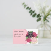 Carte De Visite Nerdy Bat et Rose Swiss Roll (Debout devant)