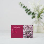 Carte De Visite NEST D'OISEAU, FLEURS DU PRINTEMPS Monogramme Rose (Debout devant)