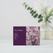 Carte De Visite NEST D'OISEAU, monogramme, rouge rose blanc violet (Debout devant)