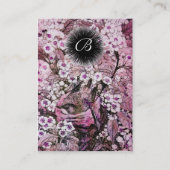 Carte De Visite NEST D'OISEAU, monogramme, rouge rose blanc violet (Dos)