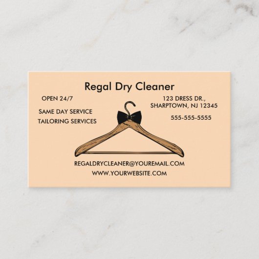 Carte De Visite Nettoyage à sec modifiable (Devant)