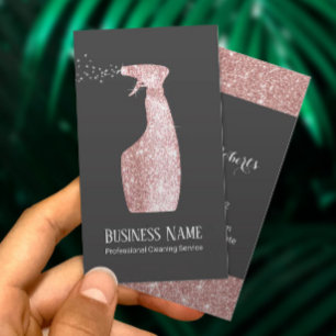 Carte De Visite Nettoyage au pistolet Rose moderne Parties scintil