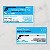 Carte De Visite Nettoyage automatique de la pression bleu moderne (Devant / Derrière)