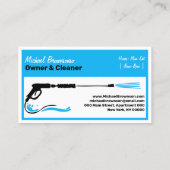 Carte De Visite Nettoyage automatique de la pression bleu moderne (Dos)