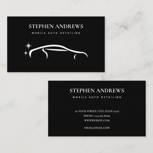 Carte De Visite Nettoyage automatique moderne Détail Réparation au (Devant / Derrière)