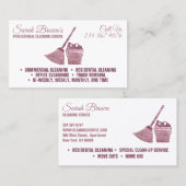 Carte De Visite Nettoyage blanc et rose Étincelle de servante (Devant / Derrière)