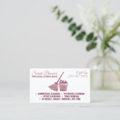 Carte De Visite Nettoyage blanc et rose Étincelle de servante (Debout devant)