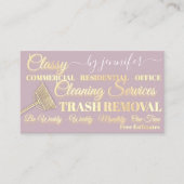 Carte De Visite Nettoyage Classy Dépouille Code QR rose Maid (Devant)