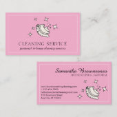 Carte De Visite Nettoyage de Bubble moderne ménage laver rose (Devant / Derrière)