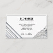 Carte De Visite Nettoyage de bureau en bande argent élégant (Devant)