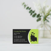 Carte De Visite Nettoyage De Bureau Simple Et Janitorial (Debout devant)