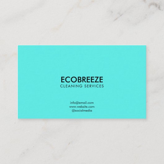 Carte De Visite Nettoyage de bureau Turquoise Wave (Dos)