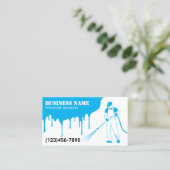 Carte De Visite Nettoyage de la maison à eau bleue (Debout devant)