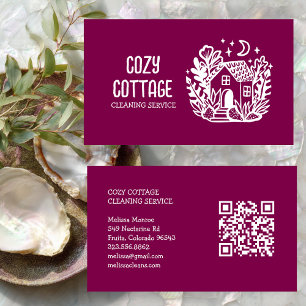 Carte De Visite Nettoyage de la maison Cute Cottage Art personnali